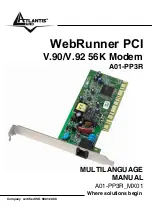 Предварительный просмотр 1 страницы Atlantis Land WebRunner PCI V.90/V.92 56K Modem A01-PP3R Manual