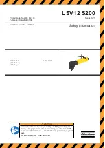 Preview for 1 page of Atlas Copco 8423070108 Safety Information Manual