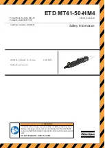 Atlas Copco ETD MT41-50-HM4 Safety Information Manual preview