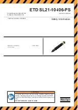 Atlas Copco ETD SL21-10-I06-PS Safety Information Manual preview