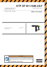 Atlas Copco ETP ST101-1000-25-F Safety Information Manual preview