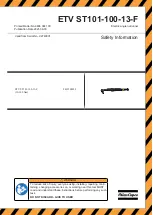 Preview for 1 page of Atlas Copco ETV ST101-100-13-F Safety Information Manual