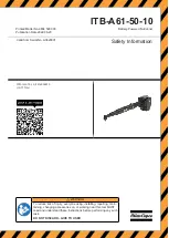 Preview for 1 page of Atlas Copco ITB-A61-50-10 Manual