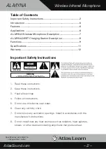 Preview for 2 page of Atlas Learn AL-MYNA Owner'S Manual