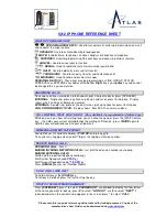 Preview for 1 page of Atlas 5212 Ip phone Reference Sheet