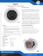 Предварительный просмотр 1 страницы Atlas DLS4 Specification Sheet