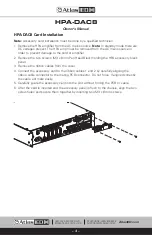 Preview for 4 page of AtlasIED HPA-DAC8 Owner'S Manual