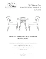 Preview for 1 page of Atleisure 1500140 Assembly & Care Instructions