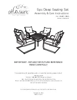 Предварительный просмотр 1 страницы Atleisure 1896629 Assembly & Care Instructions