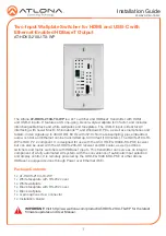 Atlona AT-HDVS-210U-TX-WP Installation Manual preview