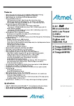 Предварительный просмотр 1 страницы Atmel ATmega128RFR2 Manual