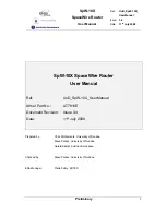 Preview for 1 page of Atmel SpaceWire Router SpW-10X User Manual