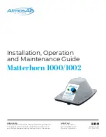 AtmosAir Matterhorn 1000 Series Installation, Operation And Maintenance Manual preview