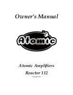 Preview for 1 page of Atomic Reactor 112 Owner'S Manual