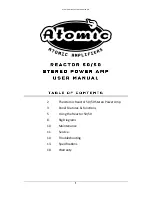 Preview for 3 page of Atomic Reactor 50/50 Owner'S Manual