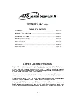 Предварительный просмотр 2 страницы ATS Super Stringer II Owner'S Manual