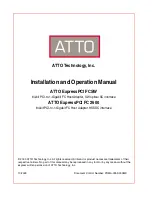 Preview for 1 page of ATTO Technology ATTO ExpressPCI FC 2600 Installation And Operation Manual