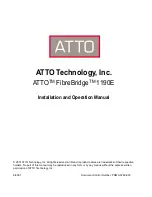 ATTO Technology FibreBridge 1190E Installation And Operation Manual предпросмотр