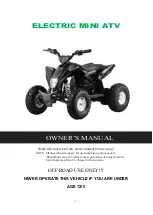 Preview for 1 page of ATV ELECTRIC MINI Owner'S Manual