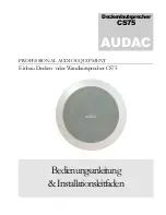 Preview for 5 page of AUDAC CS75 Installation Manual