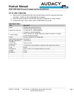 Preview for 2 page of Audacy VSW1300 Product Manual