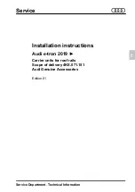 Предварительный просмотр 1 страницы Audi 4KE.071.151 Installation Instructions Manual