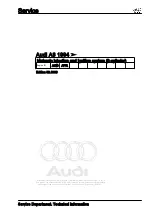 Audi A8 1994 Service Manual preview