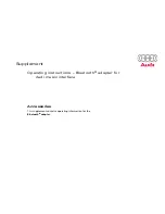 Preview for 1 page of Audi Bluetooth adapter Operating Instructions Manual