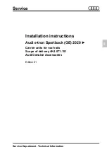 Audi e-tron Sportback (GE) 2020 Installation Instructions Manual предпросмотр