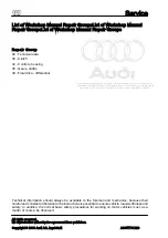 Предварительный просмотр 2 страницы Audi TT 2007 Workshop Manual