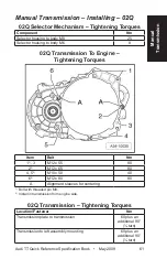 Предварительный просмотр 70 страницы Audi TT Platform 2009 Quick Reference