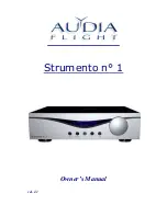 Audia Flight Strumento No.1 Owner'S Manual preview