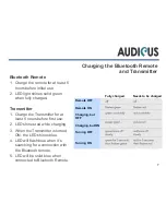 Preview for 9 page of Audicus Bluetooth Remote Instruction Manual