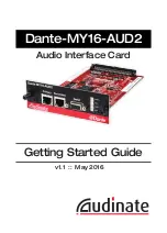 Предварительный просмотр 1 страницы Audinate Dante-MY16-AUD2 Getting Started Manual