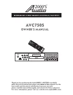 Предварительный просмотр 1 страницы Audio 2000 AVC7505 Owner'S Manual