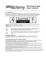 Audio Alchemy PS-5 Owner'S Manual preview