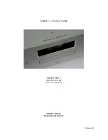 Audio Analogue Maestro Owner'S Manual предпросмотр