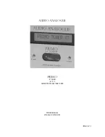 Предварительный просмотр 1 страницы Audio Analogue PRIMO VT TUNER Owner'S Manual