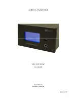 Предварительный просмотр 1 страницы Audio Analogue VIVACE DAC Owner'S Manual