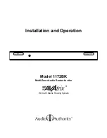 Audio Authority 1172BK Installation And Operation Manual preview