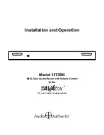 Audio Authority 1173BK Installation And Operation Manual предпросмотр