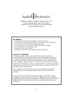 Preview for 2 page of Audio Authority 1341R User Manual