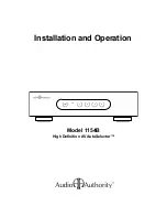 Preview for 1 page of Audio Authority AutoSelector 1154B Installation And Operation Manual