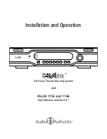 Audio Authority AVAtrix Installation And Operation Manual preview