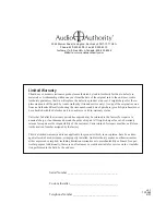 Preview for 24 page of Audio Authority AVAtrix Installation And Operation Manual