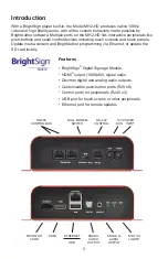 Preview for 3 page of Audio Authority BrightSign MH2-HD User Manual