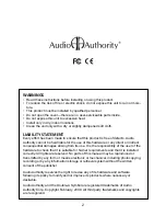 Предварительный просмотр 2 страницы Audio Authority HCX-11 User Manual