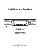 Audio Authority High Definition Cat 5 Matrix AVX-562 Installation And Operation Manual предпросмотр