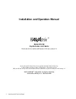 Предварительный просмотр 2 страницы Audio Authority High Definition Cat 5 Matrix AVX-562 Installation And Operation Manual