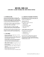 Предварительный просмотр 3 страницы Audio Authority HMX-244 Installation And Operation Manual